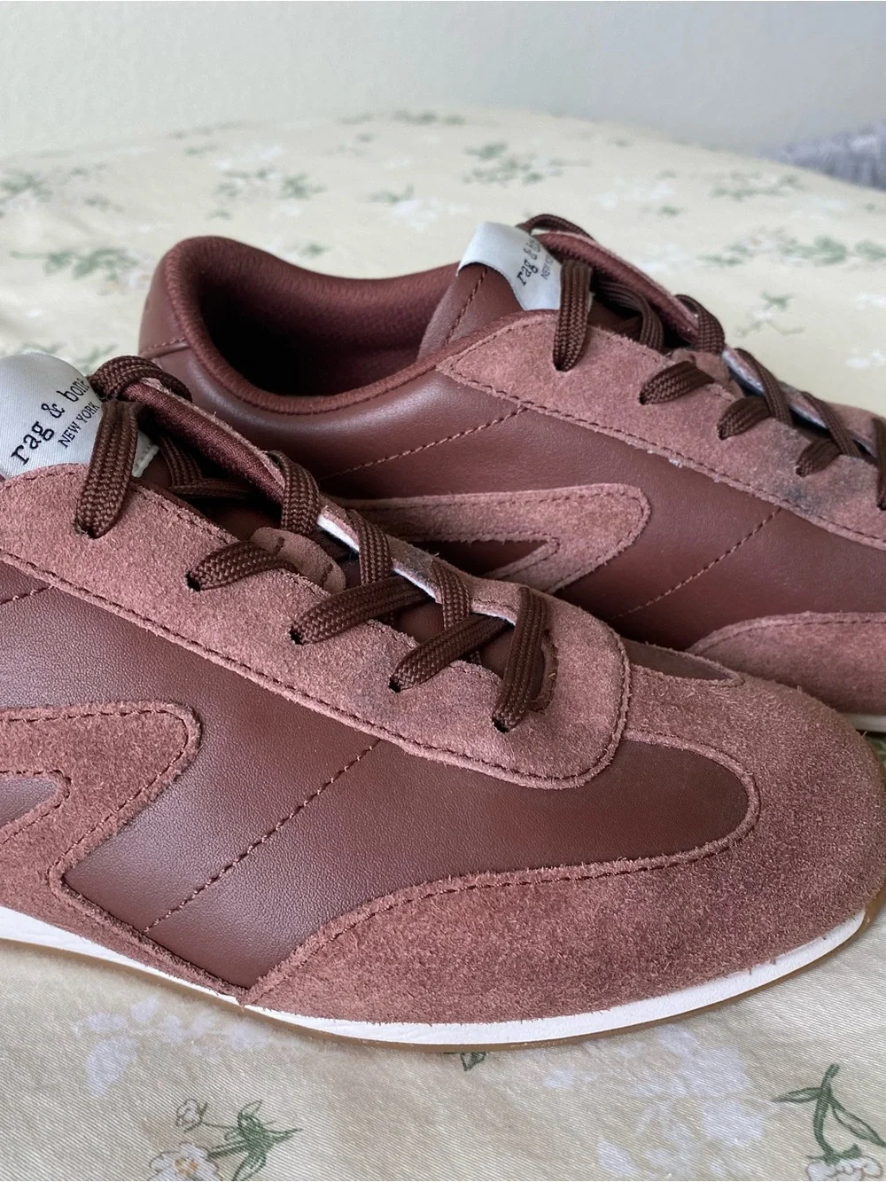 rag & bone Women’s Brown Suede & Leather Sneakers